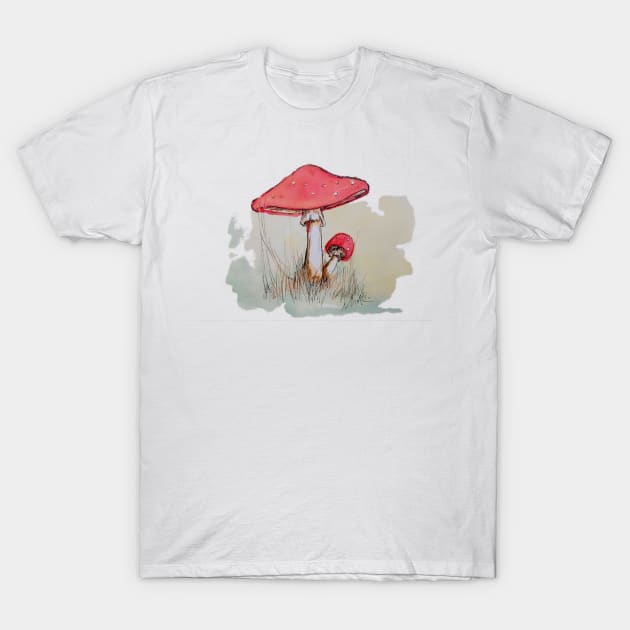 Amanita Muscaria Mushroom T-Shirt by Forest Kingdom